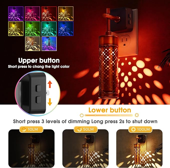 L LOHAS LED Night Light, Color Changing Night Lights Plug into Wall, RGB - Image 2