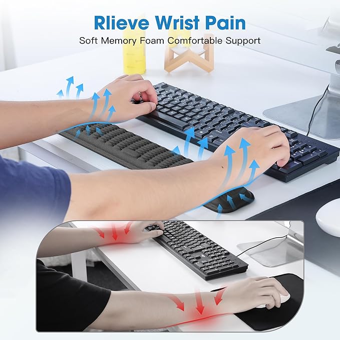 MEKASS Keyboard Wrist Rest, Soft Memory Foam Wrist Support - Image 2