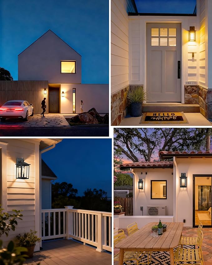 LTBLIGHT Dusk to Dawn Outdoor Lighting, Modern Black Waterproof Exterior Wall - Image 7