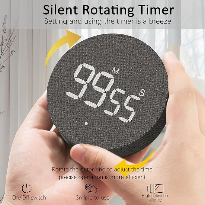 AVINIA Desk Timer for Productivity Magnetic Digital Kitchen Timer Rechargeable - Image 5