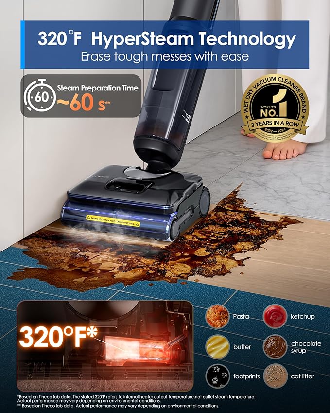 Tineco Floor One S7 Stretch Steam Cordless Wet Dry Vacuum Steam Mop All-in-One - Image 2
