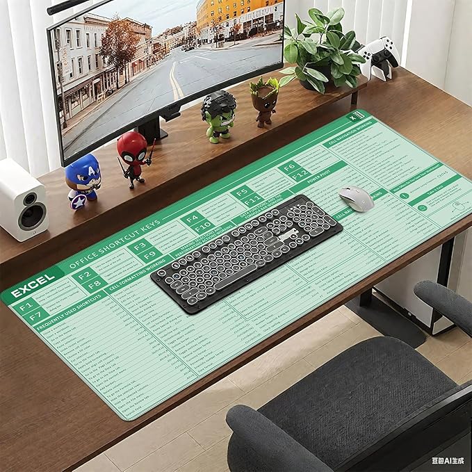 Baziabbo Office Desk Mat, Excel Cheat Sheet Keyboard Mat, Excel Shortcut Desk - Image 6