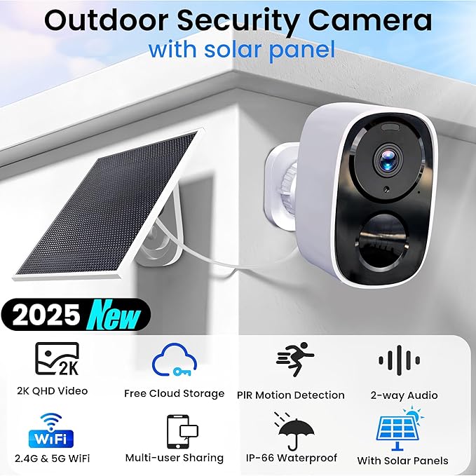 HITELLARCAM 2025 Upgraded 2K Security Cameras Wireless Outdoor - Image 2