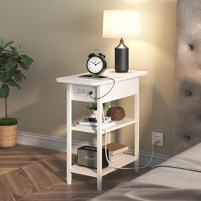 LIDYUK End Table with Charging Station, Nightstands Set of 2 - Image 6
