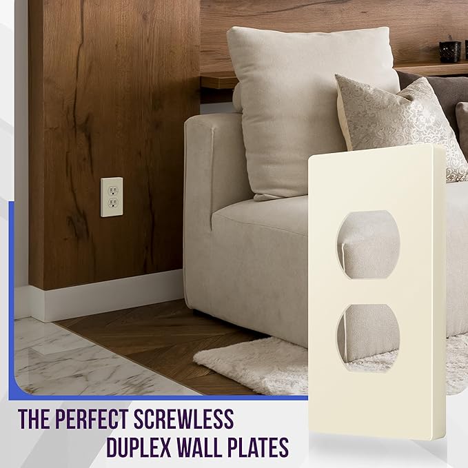 ENERLITES Screwless Duplex Wall Plate, Child Safe Receptacle Outlet Cover - Image 3