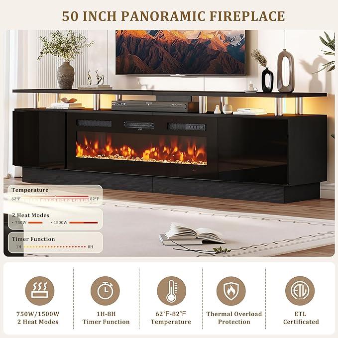 oneinmil 90'' Fireplace TV Stand - Image 6