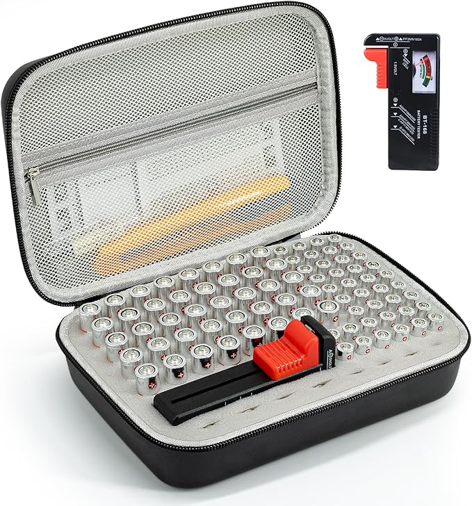 stukcaze Battery Organizer Storage Case by PORTABLESTORAGECASE