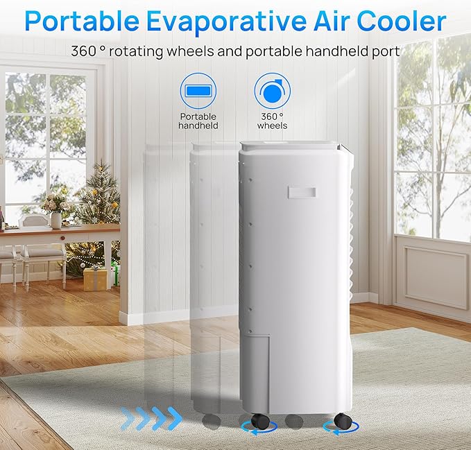 YEW 32" Evaporative Air Cooler, 1800CFM Swamp Cooler Air Conditioner - Image 7