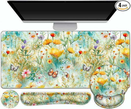 Gaming Mouse Pad, Large Desk Mat, Cute Desk Pad Protector, 4in1 XXL Mousepad + by ToLuLu
