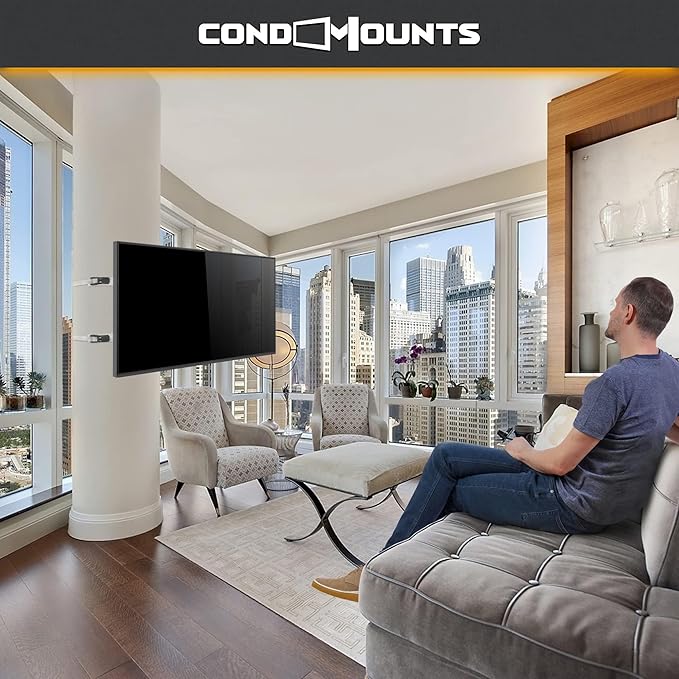 CondoMounts CLMTVA1044 Full Motion Large Pillar TV Mount | Column | Round & - Image 2