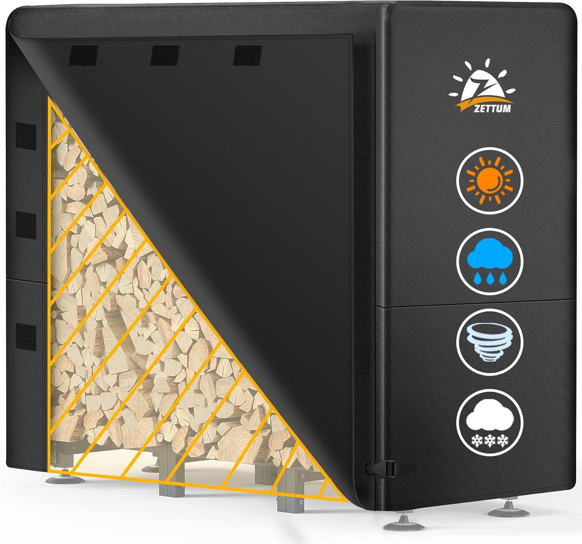 zettum firewood rack cover 4 feet - 600d, main product view