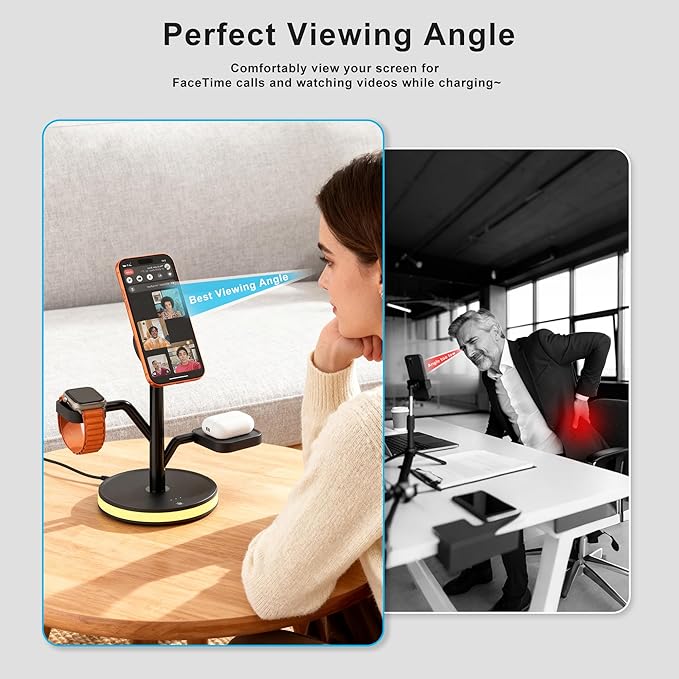 3 in 1 Charging Station for Apple Devices, Fast Charging Magsafe Charger Stand - Image 6