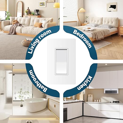 ThunderWay 3 Way Matte White Light Switch - Image 8