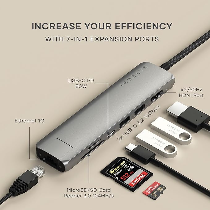 Satechi 7 in 1 USB C Hub Multiport Adapter - Image 2
