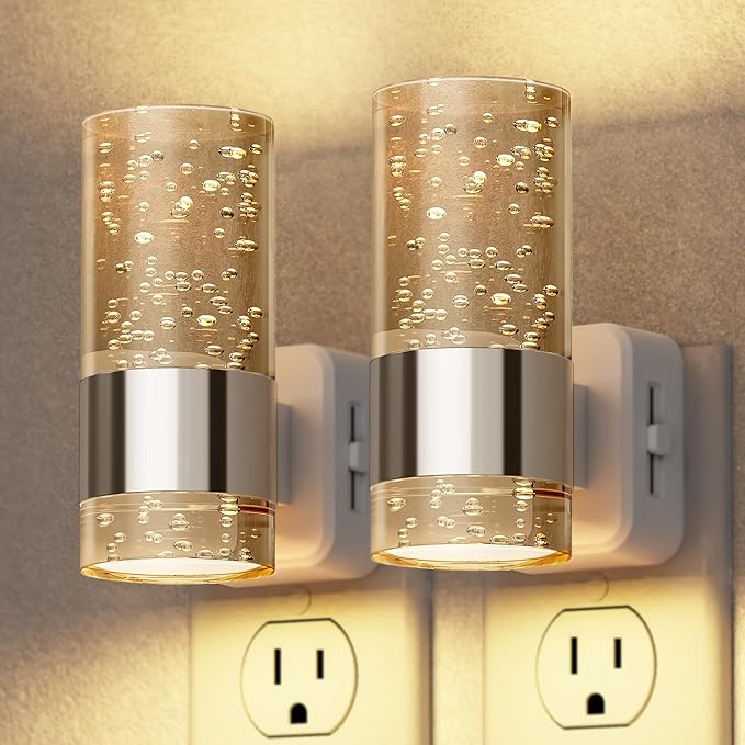 Briignite Night Light, 2 Pack Dimmable Night Lights Plug into Wall, Bubble by WelcometoBriigniteenjoyyourshopping