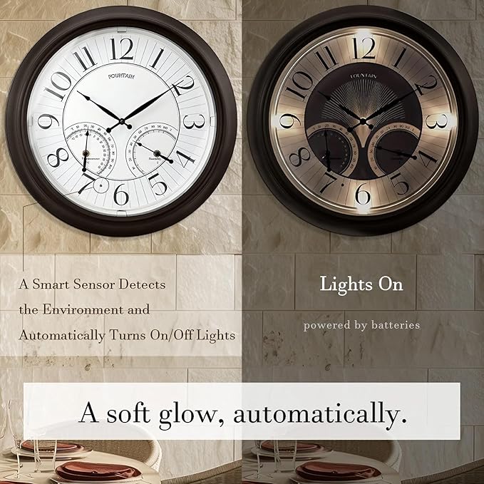FOUNTAIN DESIGNS 18 Inch Illuminated in/Outdoor Clock - Image 2