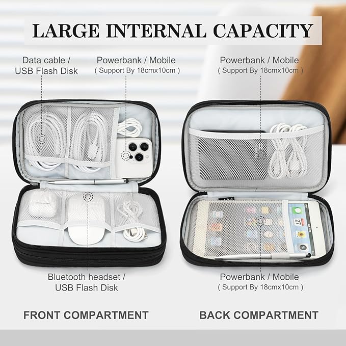FYY Electronic Organizer, Large Travel Cable Organizer Bag Pouch Electronic - Image 3