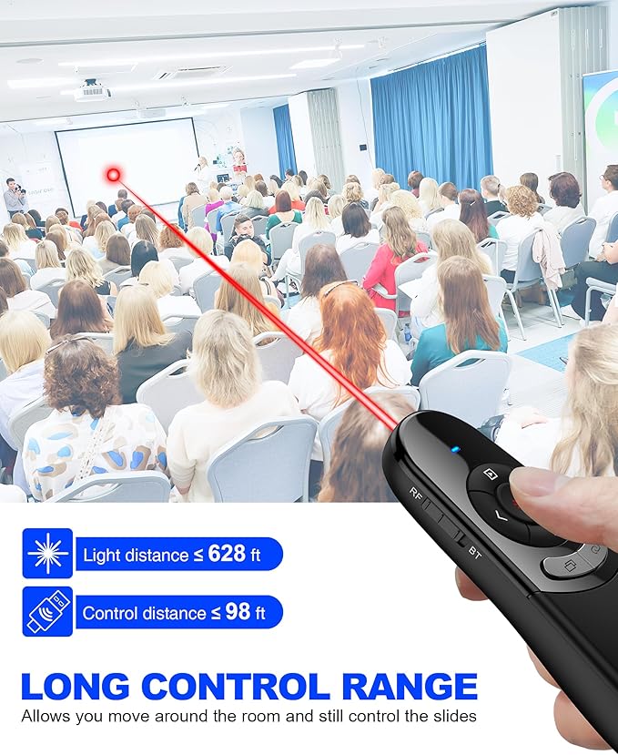 DinoFire USB Type C Wireless Presentation Clicker, BT&RF 2.4GHz Dual Modes - Image 5