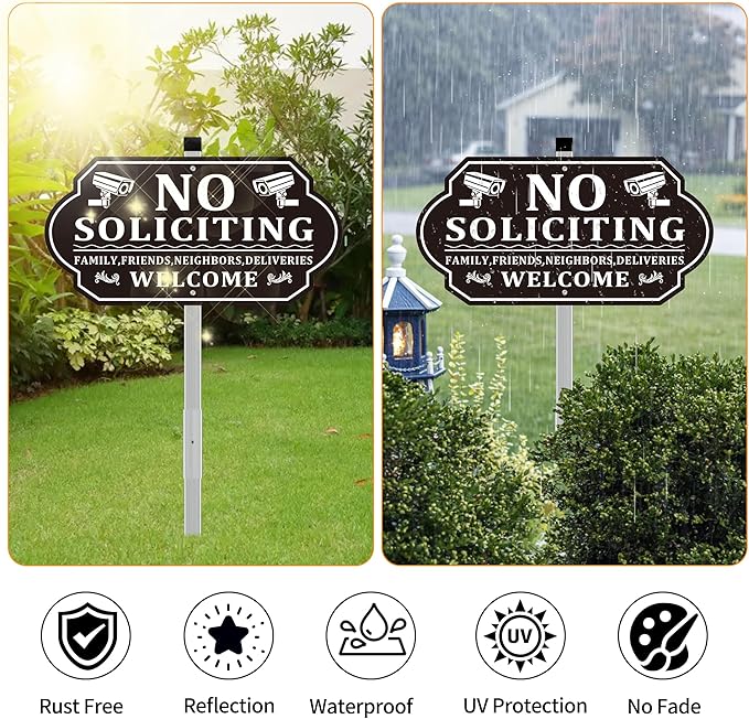 No Soliciting Sign for House, No Soliciting Signs for Front Door - Image 4