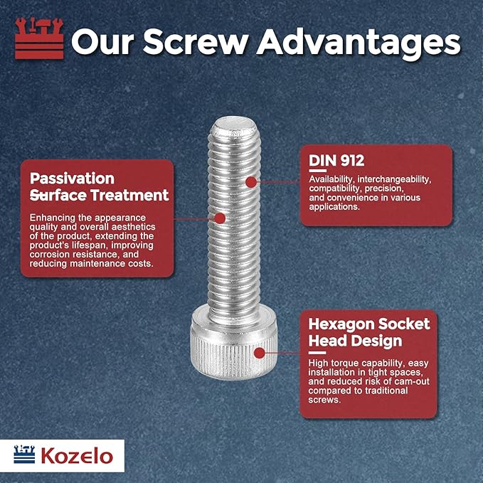 Kozelo 10pcs Socket Head Cap Screws - Image 3