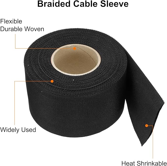 MECCANIXITY Braided Cable Sleeves Heat Shrinkable Fabric Sleeving, Network - Image 4