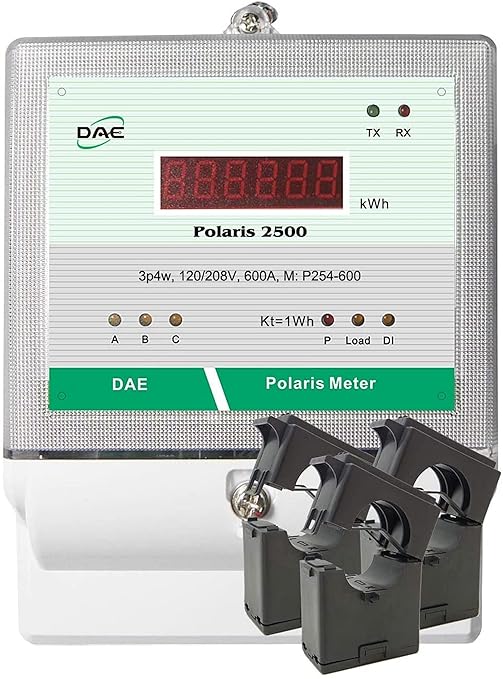 DAE P254-600 KIT, UL kWh Smart Submeter, 3 Phase, 3 Split Core CTs by DAEControls