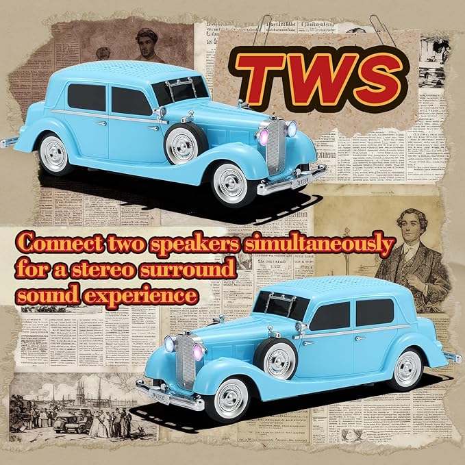 WSTER WS-1934 Retro Classic Car Bluetooth Replica Speaker – Wireless HD Sound - Image 6