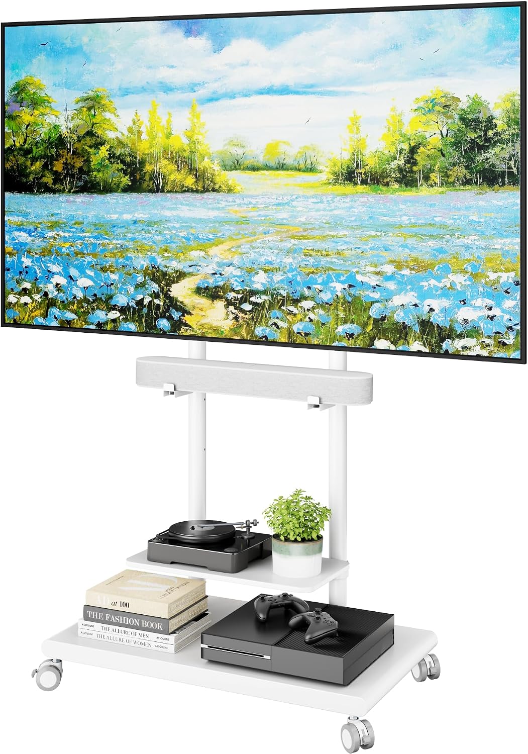 ECOTINY Steel Base Rolling TV Stand