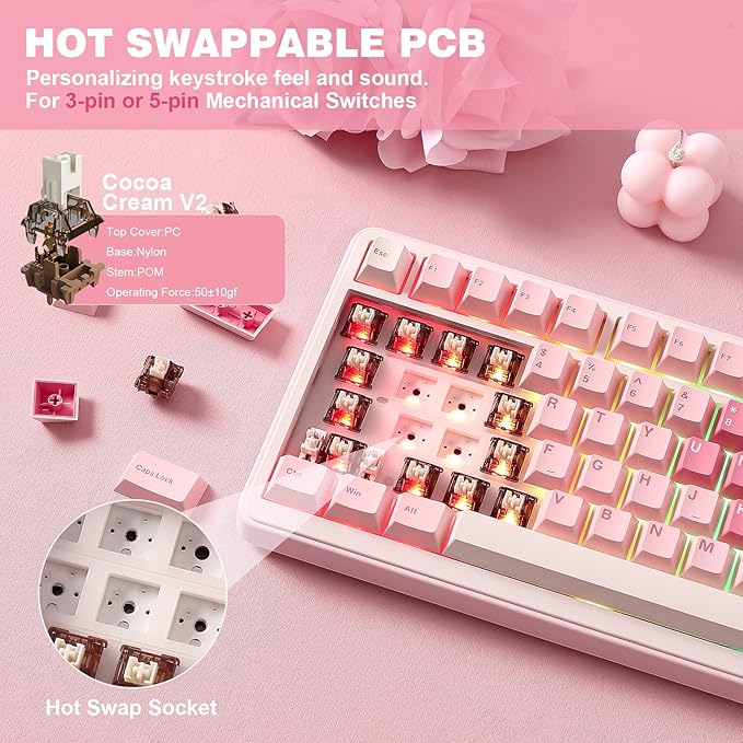 YUNZII B75 PRO Wireless Mechanical Keyboard, 75% Layout - Image 5