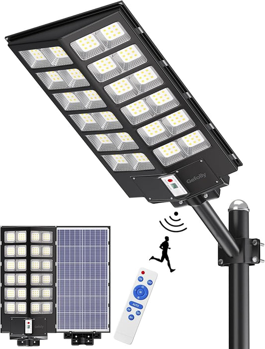 Gefolly SL-9800W Solar Street Lights Outdoor, 860000LM Commercial Parking Lot by GefollyLight