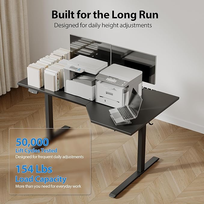 Agilestic Electric Standing Desk, L-Shaped 55 Inches Height Adjustable Desk - Image 7