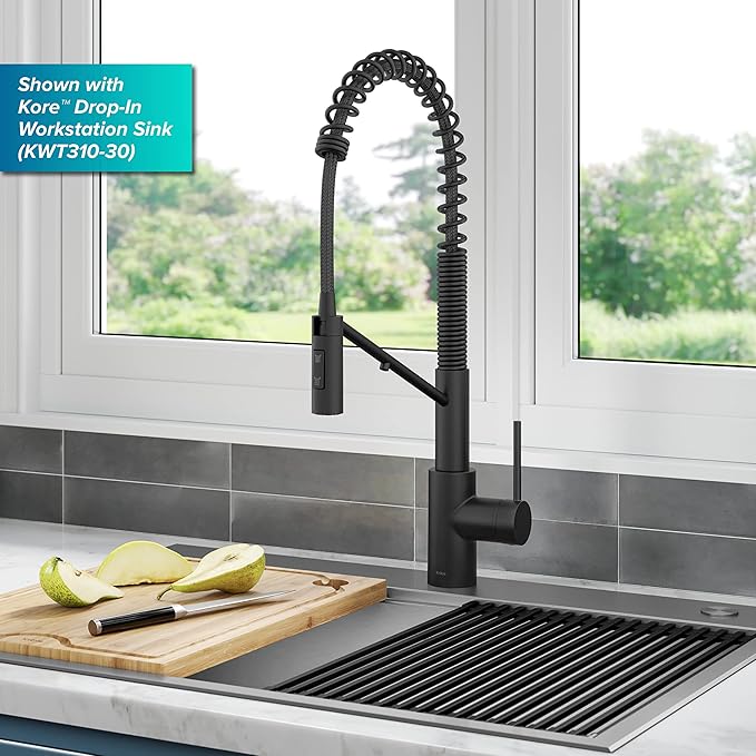 KRAUS Oletto 2-in-1 Commercial Style Pull-Down Single Handle Water Filter - Image 2