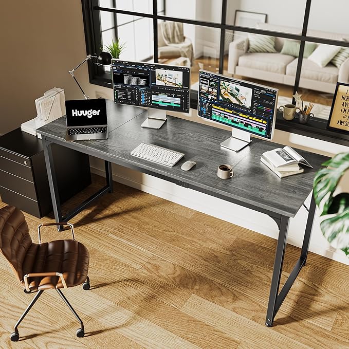Huuger Computer Gaming Desk, 63 Inch Office Desk - Image 6