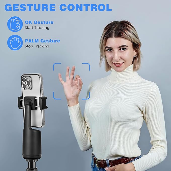 Auto Face Tracking Tripod, 360° Rotation Body Phone Camera Mount Smart Shooting - Image 3