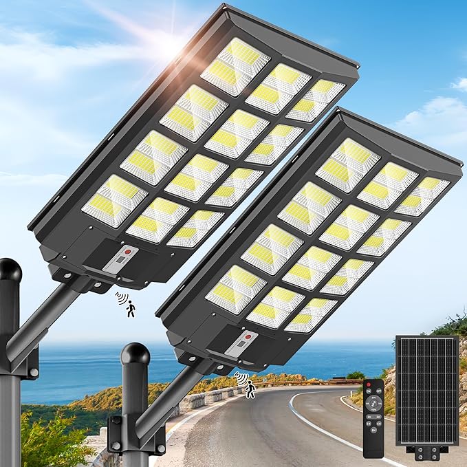 Solar Lights Outdoor Waterproof, 8000W Solar Street Light by OKPRO