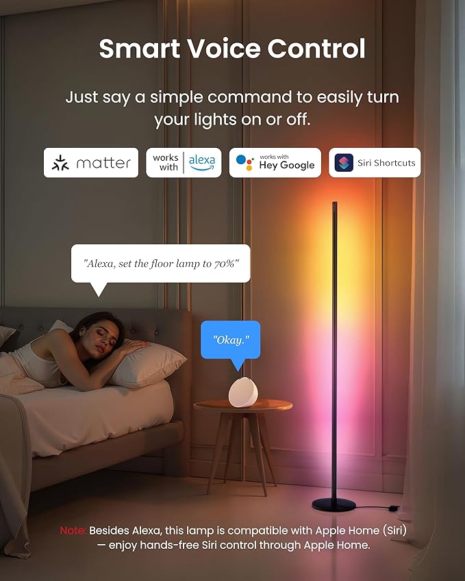 SwitchBot Smart RGBICWW Voice/APP Controlled Floor Lamp - Image 2