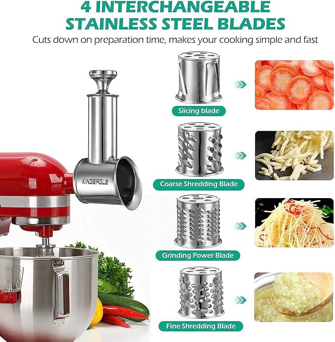 Stainless Steel Slicer Shredder Attachment - Image 3