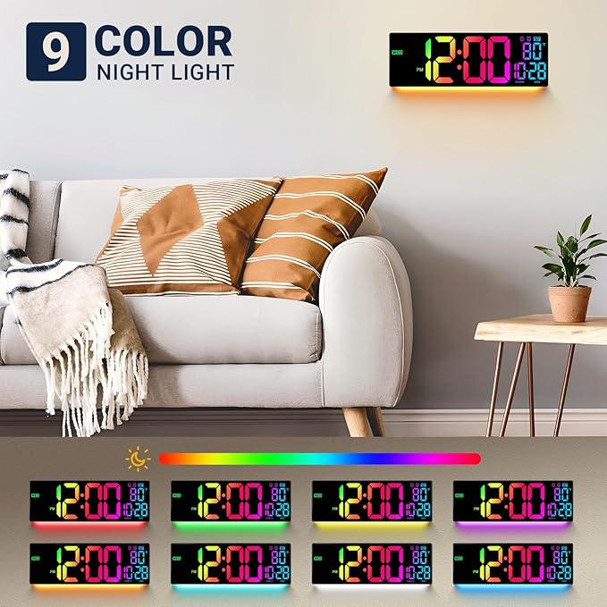 16.5" Large Digital Wall Clock: Wall Mount Decor Clock Large Display - Image 2
