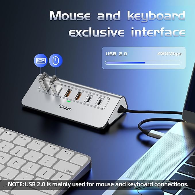 intpw P9R PRO USB C Hub Ethernet, 10 in 1 USB Docking Station 10Gbps - Image 8