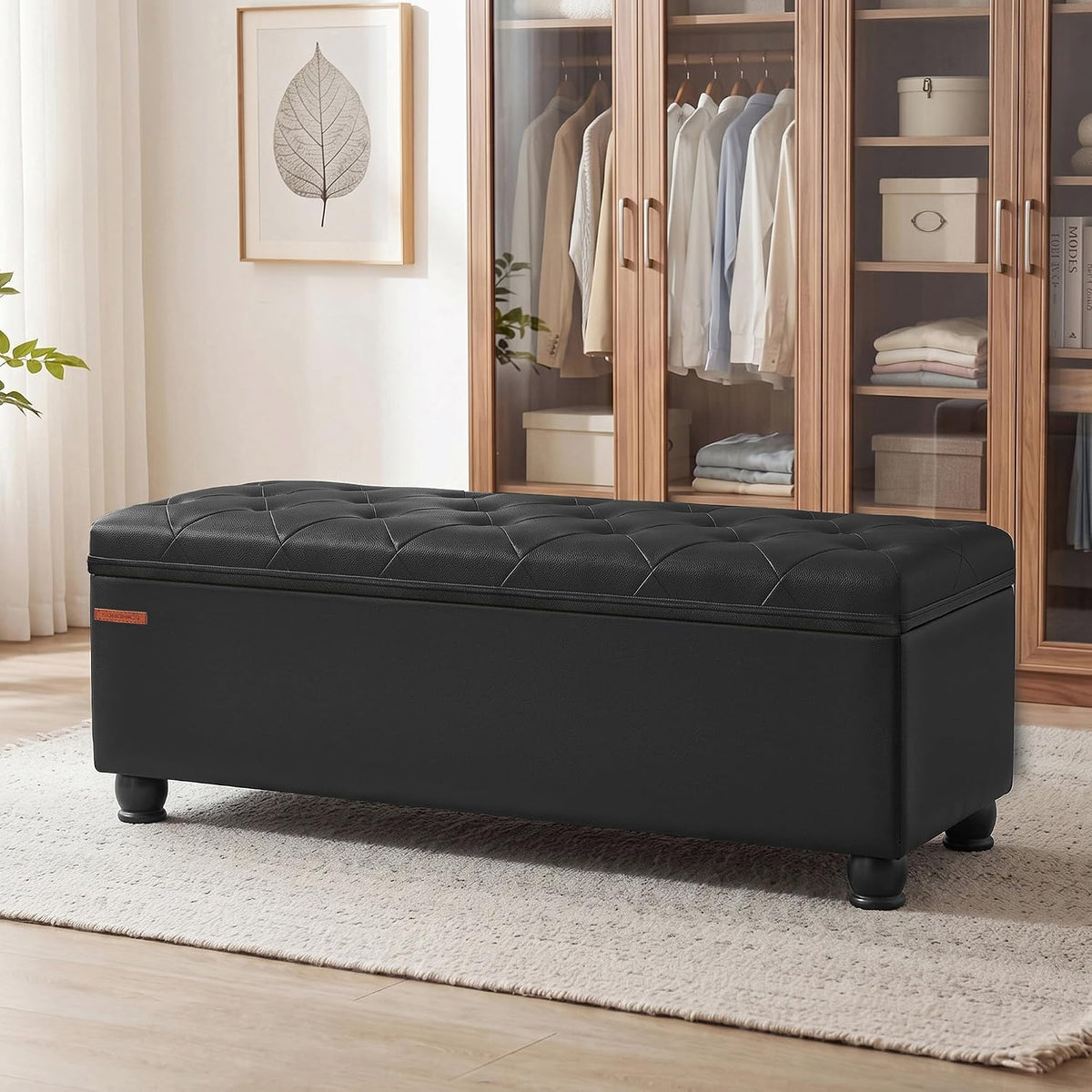 songmics storage ottoman, 46.5 inches long bed end, main product view