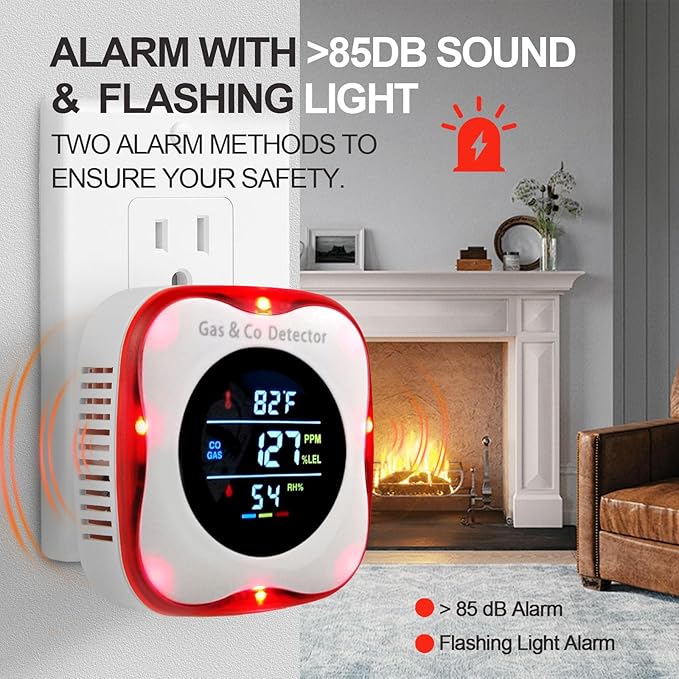 Combustible Gas & Carbon Monoxide Detector 4-in-1 Alarm - Image 4