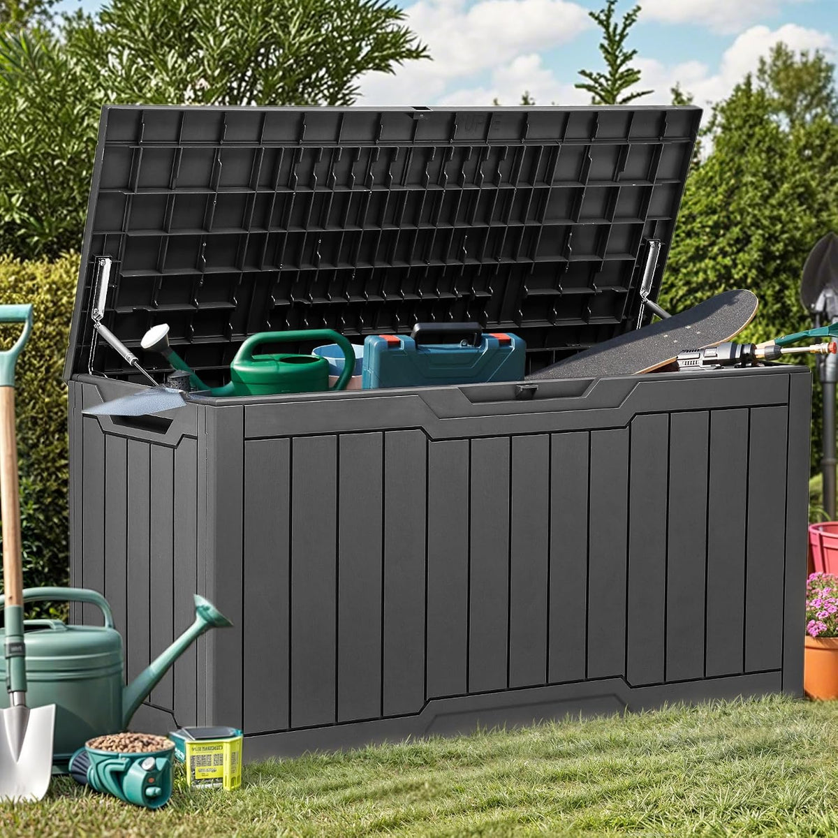 yitahome 80 gallon resin deck box, main product view