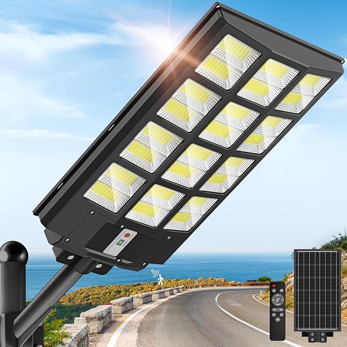 OKPRO Solar Lights Outdoor Waterproof, 8000W Solar Street Light by OKPRO