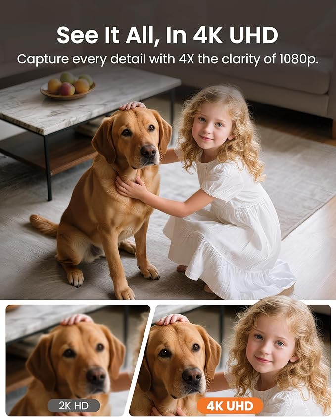 Anlapus A50 4K Pan/Tilt Home Indoor Security Camera, Plug-in WiFi Pet/Baby - Image 3