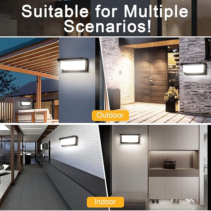 Sorfia 18W Motion Sensor Outdoor Lights Wired, IP65 Aluminum LED Outdoor Motion - Image 5