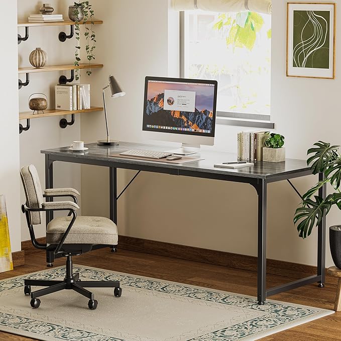 Huuger Computer Desk, 70 Inch Office Desk, Gaming Desk - Image 7
