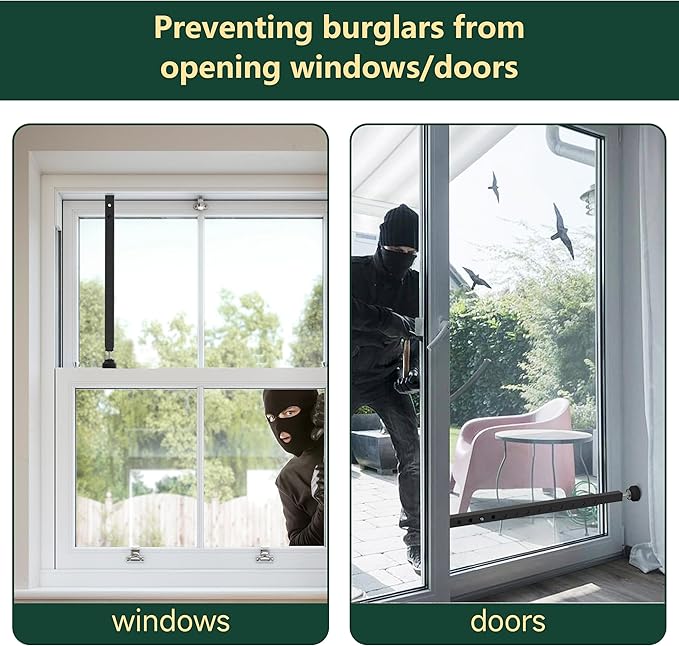 WooFog Adjustable Window Security Bars Vertical, Heavy Duty Sliding Patio Glass - Image 4