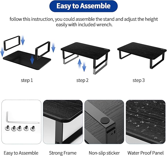 BESIGN MS01 Monitor Stand Riser, Height Adjustable Laptop Stand, Computer - Image 4