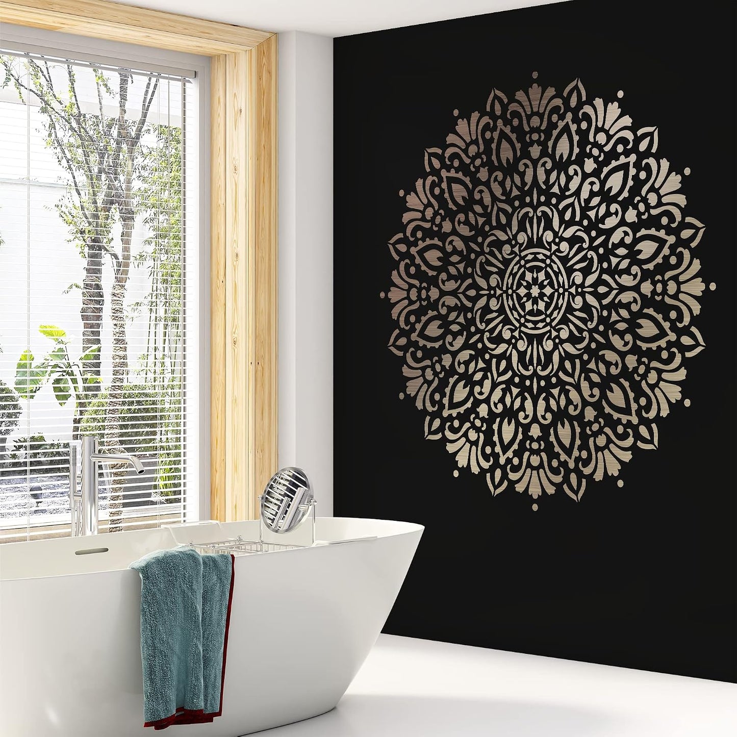 Harmony Mandala Floor Stencil - Furniture Stencils, Mandala Template