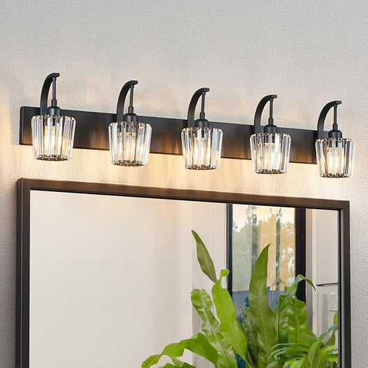 FDPBY Modern Bathroom Vanity Light, 5-Light Black Wall Sconce by FDPBY